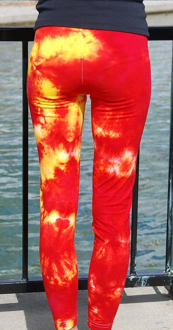 Yellow Tie Dye Yoga Leggings 