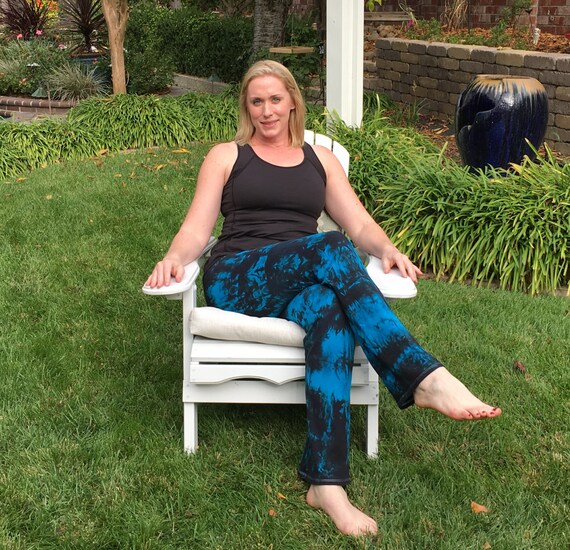 Tall 34 Earth Brown Green Tie Dye Yoga Pants Including Extra Long and Plus Sizes by Splash Dye Activewear
