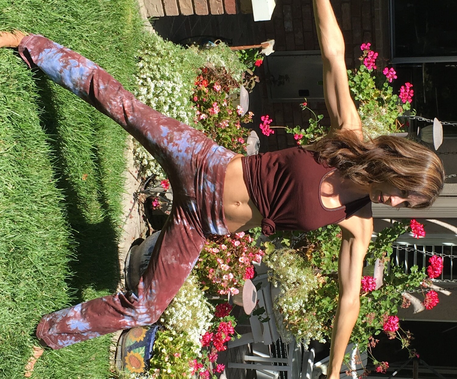 Tall 34 Earth Brown Green Tie Dye Yoga Pants Including Extra Long and Plus Sizes by Splash Dye Activewear
