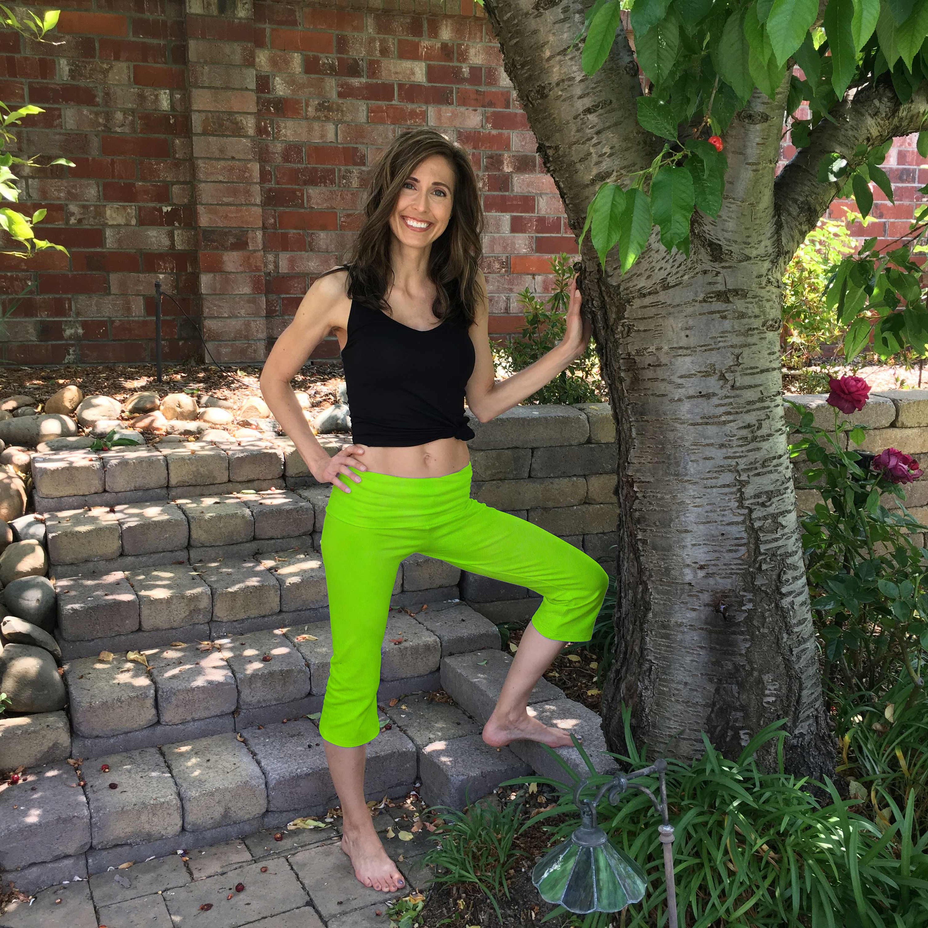 Lime Green Cropped Yoga Pants Hand Dyed with Optional Painted Etsy