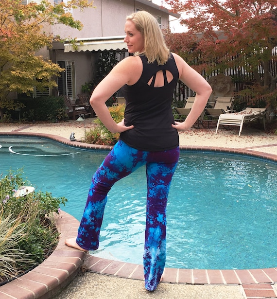 Tall 34 Earth Brown Green Tie Dye Yoga Pants Including Extra Long and Plus Sizes by Splash Dye Activewear