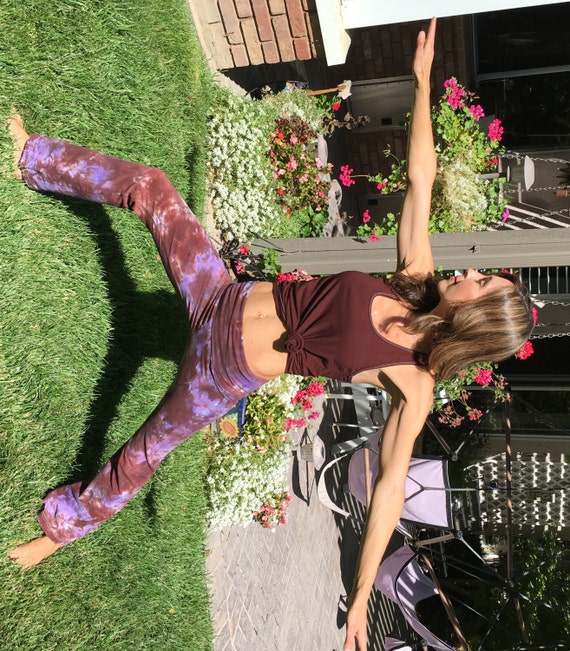 Tall 34 Earth Brown Green Tie Dye Yoga Pants Including Extra Long and Plus Sizes by Splash Dye Activewear