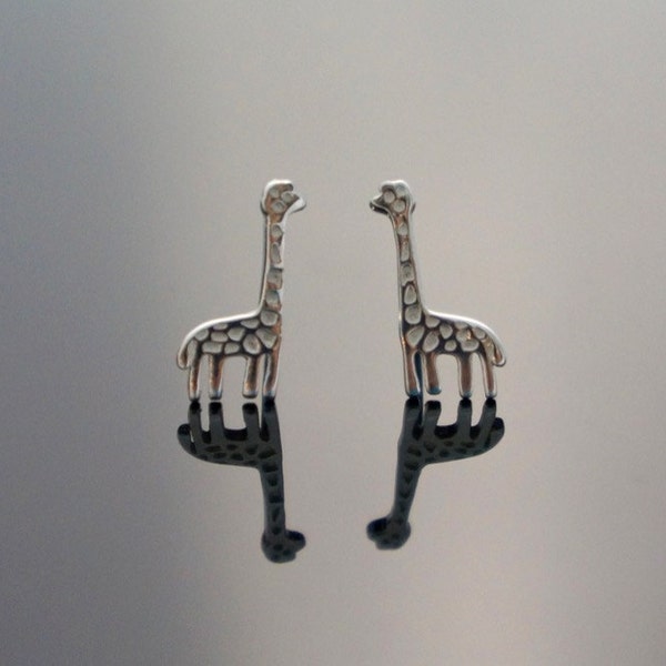 Giraffe earrings - sterling silver stud earrings, creative earrings, animal jewelry, childhood memories, jewelry set