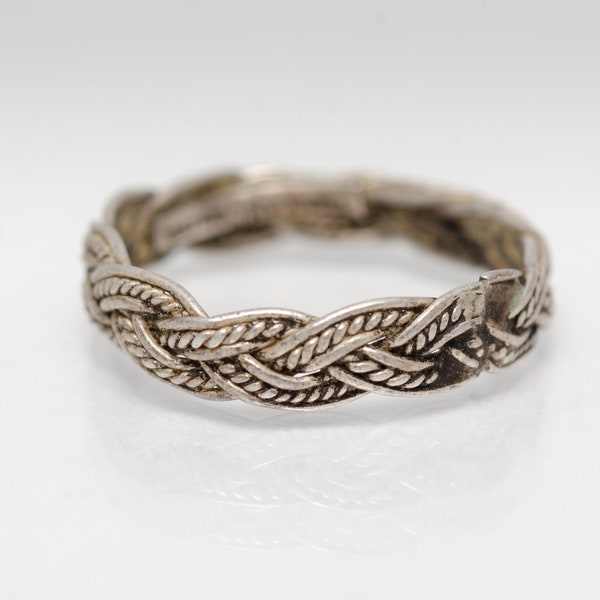 Vintage TMA Sterling Silver Braided Ring - Size 6