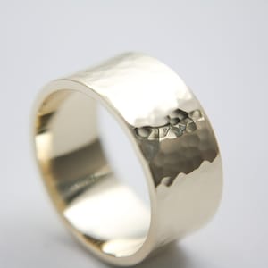 Hammered Ring in 10k Yellow Gold / Large Gold Ring / Wide Ring / Hammered Ring / Gold Wedding Ring / Yellow Gold band / Large Gold band