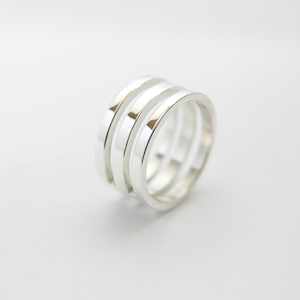 Sterling Silver reversible ring / wedding band / wedding / ring / silver / ring / wedding ring / modern ring / silver ring / large band