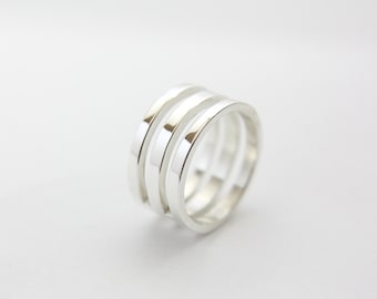 Sterling Silver reversible ring / wedding band / wedding / ring / silver / ring / wedding ring / modern ring / silver ring / large band