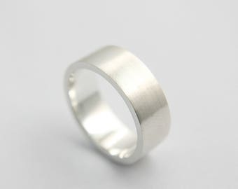 Silver brushed ring / White gold brushed ring / mens bands / silver ring / mens ring / white gold ring / mens wedding bands / brushed band