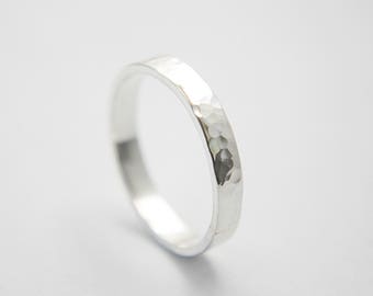 Hammered  ring 3.5 mm (&#39;&#39;0 9/64&#39;&#39;) / hammered / handmade ring / hammer ring / hammered band / sterling silver ring / silver ring / wedding /