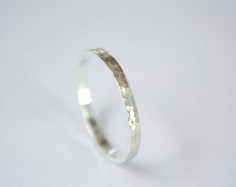 Hammered ring 2 mm (&#39;&#39;0 5/64&#39;&#39;) / hammered / handmade ring / hammer ring / hammered band / sterling silver ring / silver ring / wedding /