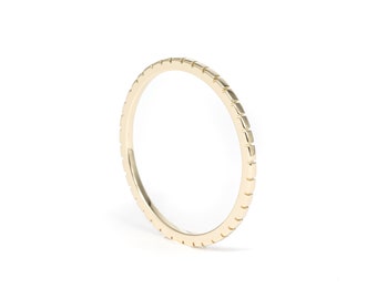 Grooved Gold Ring in 10k / 14k / 18k / Gold Ring / Wedding Ring / Ring / Stackable Ring  / Yellow Gold band / Gold band / Rose White Gold