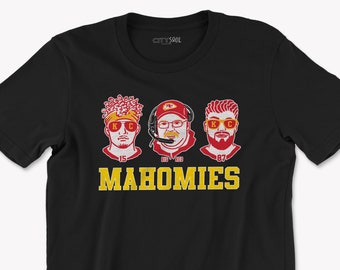 funny kc football mahomies shirt mahomes, kelce, reid funny kansas city football shirt football in kansas city funny characters mahomes tee