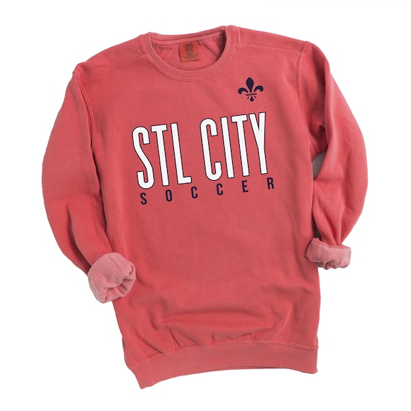 St. Louis soccer sweatshirt | STL City soccer comfort colors crew neck sweatshirt | saint louis soccer city stl city sc sweatshirt