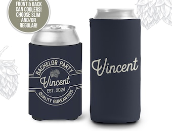 Bachelor party can coolies | bachelor party quality guaranteed personalized beverage insulators | slim or regular can size favors MCC-119