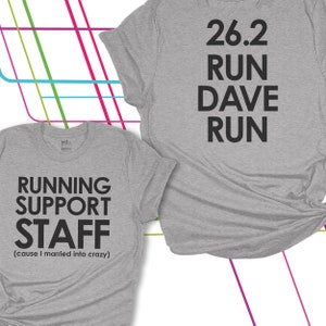 running support shirt - running support staff - cause i married into crazy personalized running UNISEX shirt FRONTandBACK MRUN-003