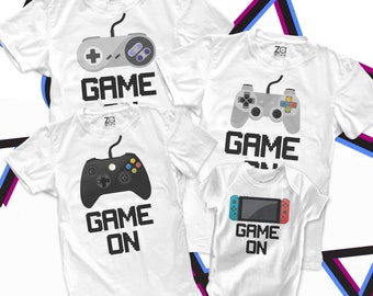 Daddy mommy kid baby game on matching FOUR shirt gift set | video gamer FOUR shirt gift set | video game family gift shirts MSS-012-Set4