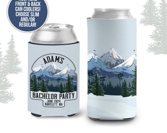 Neveras para latas de despedida de soltero en las Montañas Nevadas: recuerdos personalizados para una escapada de esquí