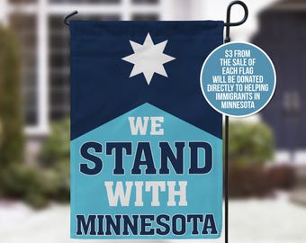 Apoyamos la bandera del Jardín de Minnesota. Apoyamos la resistencia. Bandera pro democracia.