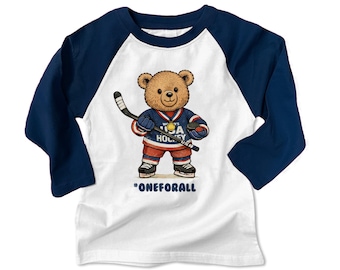 Diseño de osito de hockey para chicas, diseño de fan de hockey para mujeres
