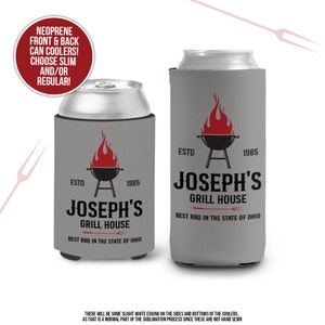 personalized coolies  - stock the bar, lake coolies , father&#39;s day can coolies, unique father&#39;s day gift barbeque can coolies MCC-043