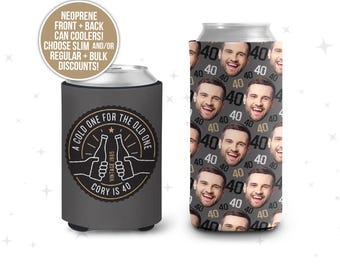 Imagen de cumpleaños número 40, lata de coolies, divertida, fría con la vieja, latas personalizadas, regalos para cumpleaños y fiestas, tamaño delgado o regular