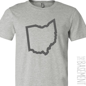 ohio shirt - state of ohio t-shirt - choose any state shirt - unisex gray t-shirt states MSTATE-OH