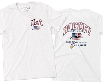 Sudadera de hockey con cuello redondo y diseño patriótico de EE. UU./Sudadera deportiva en rojo, blanco y azul/Sudadera deportiva unisex