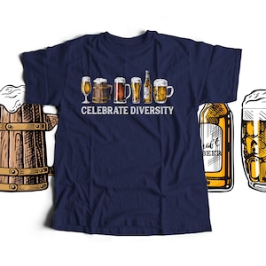 funny drinking shirt - Celebrate Diversity Beer DARK shirt - MDS-047-D