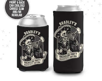 Aislantes para bebidas con forma de esqueleto de mariachi para despedidas de soltero o soltera / latas delgadas o regulares MCC-222