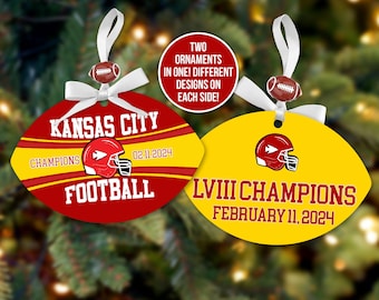 lviii champions kansas city football ornament champions funny kc football gift fans championship ornament for kansas city football 2024 gift