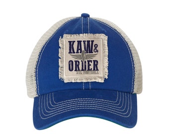 kaw & order stl football patch hat saint louis   football raggy patch cap funny gift cap trucker patch hat football patch-016