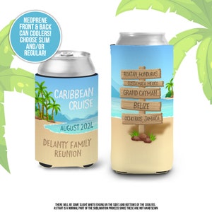 vacation coolies | cruise huggies, can coolers, cruise vacation favor - birthday trip can cooler, can coolies MCC-058