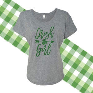st. patrick's day shirt - irish girl - shamrock Dolman tee - party shirt 22SNLP-050-Dol