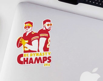 KC dynasty champs vinyl sticker decal | Super Bowl LVII sticker vinyl decal | chiefs mahomes kelce kansas city vinyl sticker decal str-057