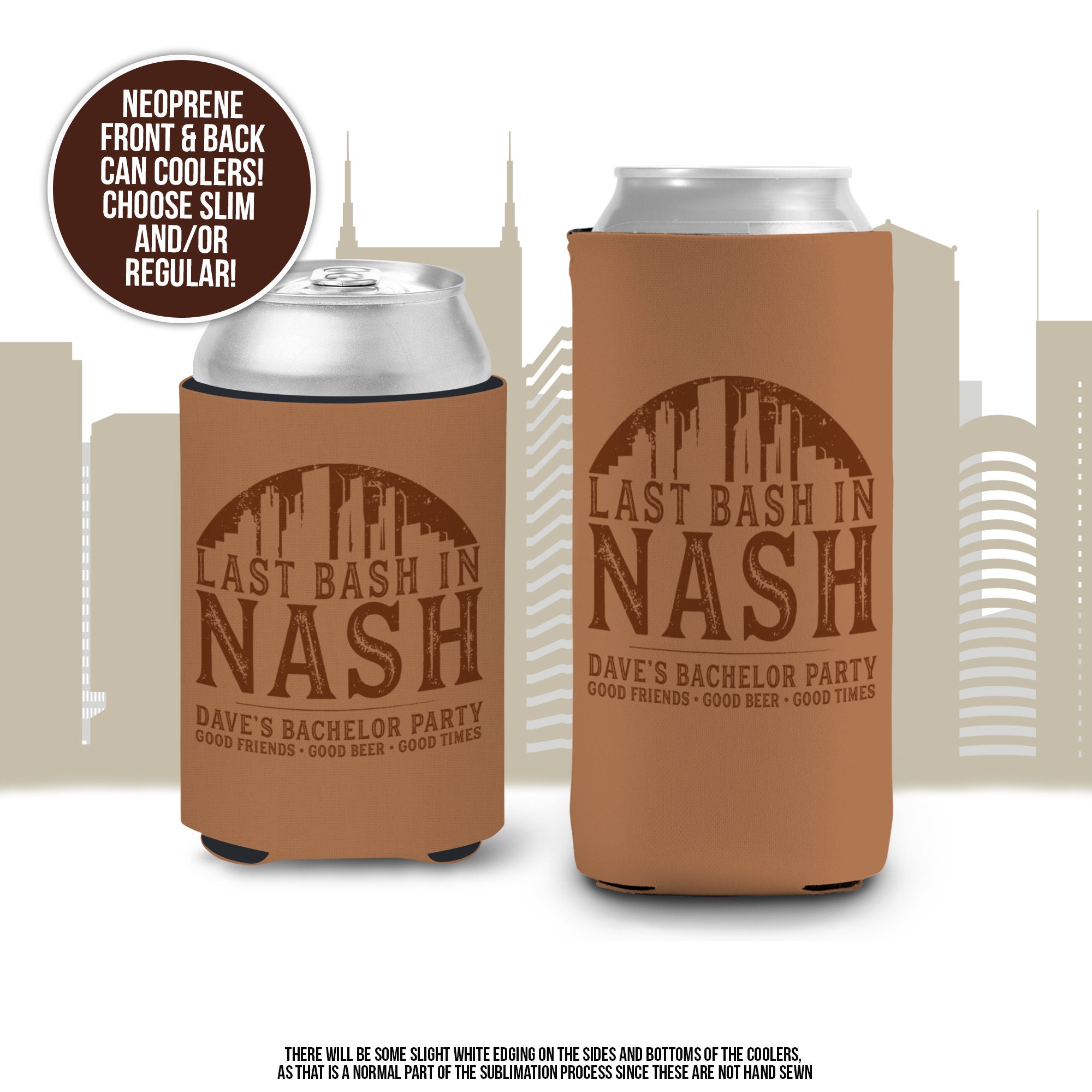  Enfriador de latas personalizado personalizado para latas de  cerveza a granel con logotipo de foto para recuerdos de boda, fiesta :  Hogar y Cocina