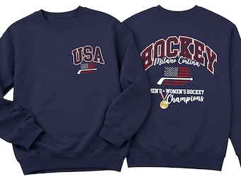 Camiseta o sudadera de hockey americano / Sudadera deportiva inspirada en EE. UU., roja, blanca y azul