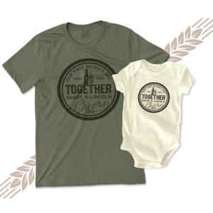 First Father's Day together cheers matching daddy and baby bodysuit gift set - great Father's Day shirts matching cheers shirts 22FD-068-Set