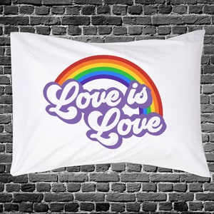 Pride pillowcase | love is love rainbow standard size pillowcase | rainbow pride pillow case PIL-192-Standard