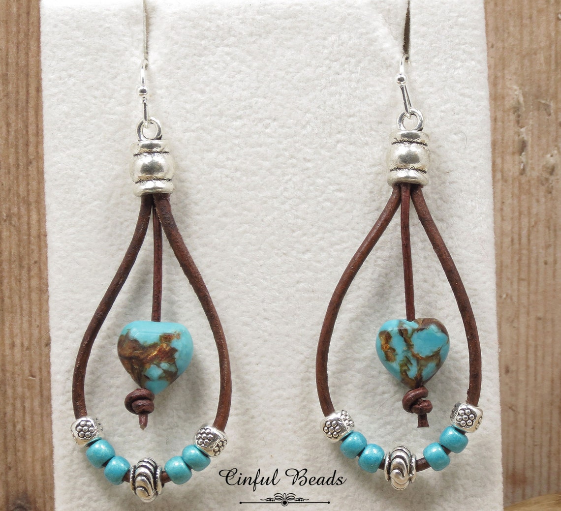 Heart For Turquoise Earrings