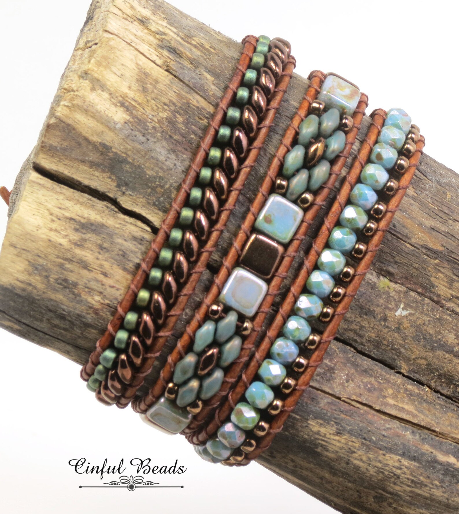 Blue Leather Wrap Bracelet for Women Dark Bronze Leather Etsy