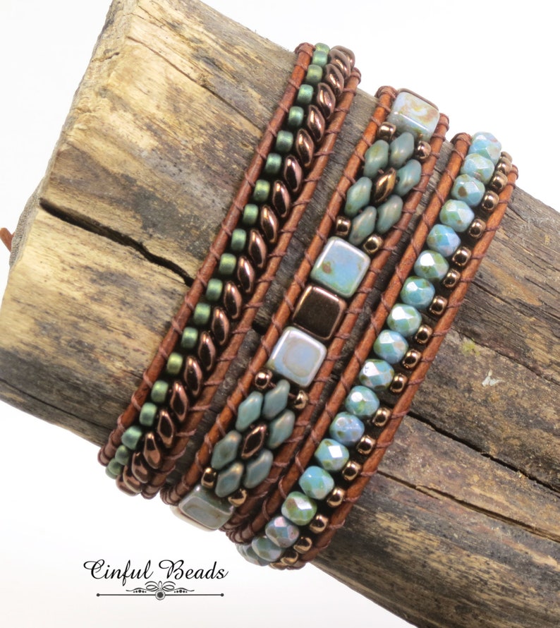 Blue Leather Wrap Bracelet for Women Dark Bronze Leather Etsy