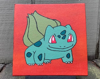 First In Line | Pokemon Bulbasaur Original Painting | Acrylics on Canvas