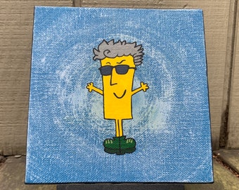 A Mellow Yellow Fellow | Doctor Who / Mr. Men Twelfth Doctor Original Painting | Acrylics on Canvas