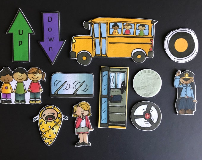 Wheels on the Bus Felt Board Stories // Flannel Board Pieces Etsy