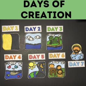 The 7 Days of Creation Felt  #2 // Flannel Board Pieces   // Preschool  // Sunday School // Days of Creation