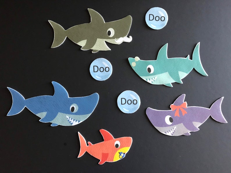 Baby Shark Felt Board Story // Flannel Board Pieces // Baby Shark Felt Story // Ocean Set // Felt Board // image 2