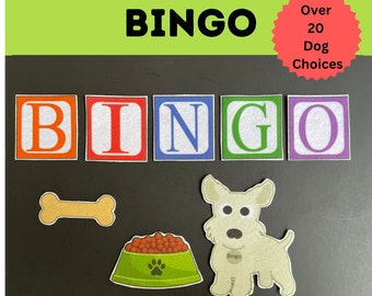 Bingo Felt Set //Flannel Board Pieces Pieces // Choose Your Dog // Preschool // Farmer