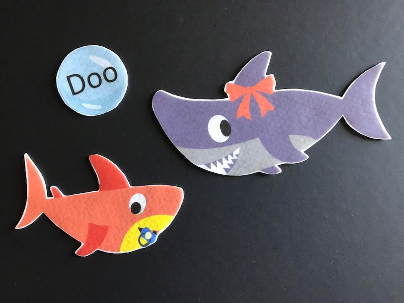 Baby Shark Felt Board Story // Flannel Board Pieces // Baby Shark Felt Story // Ocean Set // Felt Board // image 3