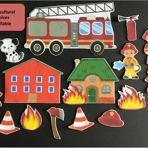 Fireman Felt // Flannel Board Pieces  // Preschool // Kids // Community Helper //