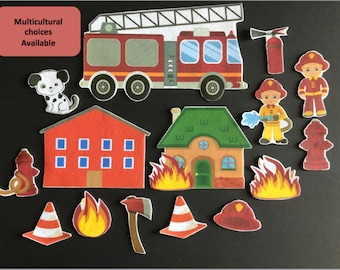 Fireman Felt // Flannel Board Pieces  // Preschool // Kids // Community Helper //